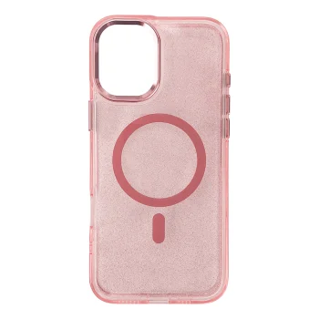 Glitter Case iPhone 17 vāciņš ar MagSafe, rozā