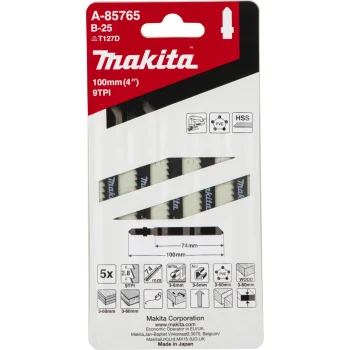 Пилки для лобзика Makita B-25 по дереву, металлу и пластику, 5 шт., A-85765