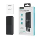 Choetech B654 ārējais akumulators 10000mAh 22.5W ar iebūvētiem kabeļiem, melns