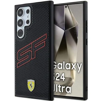 Ferrari Samsung Galaxy S24 Ultra Case Big SF Perforated, Black