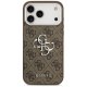 Guess 4G Big 4G Classic Logo maciņš iPhone 17 Pro Max telefonam, brūns–sudraba | Phone Case Cover