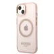Apple iPhone 13 6.1\'\' Guess Gold Outline Translucent MagSafe Case Cover, Pink | Telefona Maciņš Vāks Apvalks...