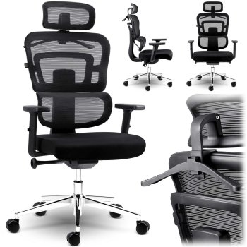 Sofotel Nicea Office Chair with Micro-Mesh Backrest, Black