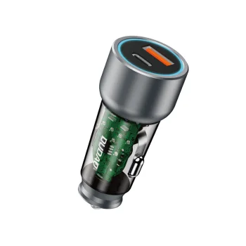 Dudao R4T 25W automašīnas lādētājs USB-A / USB-C, pelēks
