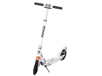 Foldable city scooter for kids and adults, AILO XL, 200 mm wheels, 2 shock absorbers, white