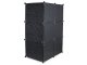 Modular Wardrobe with 6 Sections and Hanging Rod, Black