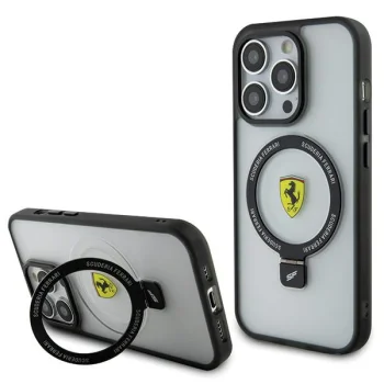 Ferrari iPhone 15 Pro vāciņš Ring Stand 2023 MagSafe, caurspīdīgs