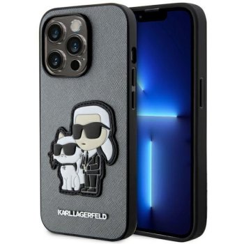 Apple iPhone 14 Pro 6.1" Karl Lagerfeld Saffiano Karl&Choupette Case Cover (KLHCP14LSANKCPG), Silver | Telefona...