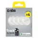 Meklēšanas piekariņš SBS Track My Circle Apple Find My 4 gab., balts