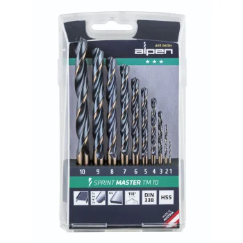 Alpen Sprint Master TM 10 HSS metāla urbju komplekts 1–10 mm, 10 gab.