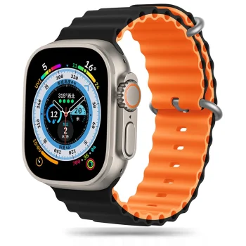 Tech-Protect Apple Watch (42/44/45/49 mm) siksniņa IconBand Pro, oranža/melna