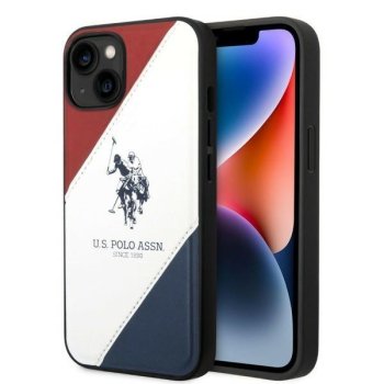 Apple iPhone 14 6.1'' US Polo Tricolor Embossed Case Cover (USHCP14SPSO3), White