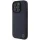 Mercedes iPhone 16 Pro Max Case Wood Imitation Leather MagSafe, Navy Blue