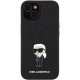 Apple iPhone 15 6.1\'\' Karl Lagerfeld Fixed Glitter Ikonik Logo Metal Case Cover, Black | Telefona Maciņš Vāks...