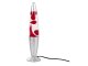 Lava lamp night light with liquid wax, silver, 34.5 cm
