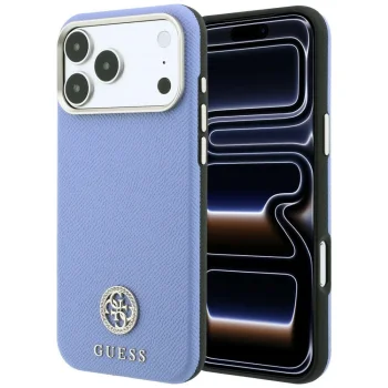 Чехол Guess Grained Round Strass Logo MagSafe для iPhone 18 Pro Max / 17 Pro Max, черный
