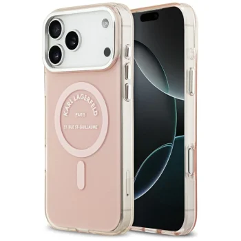 Чехол Karl Lagerfeld для iPhone 17 Pro Max IML Karl RSG Logo MagSafe, розовый