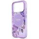 Чехол Guess IML Flowers Pearl Strap MagSafe для iPhone 18 Pro Max / 17 Pro Max, фиолетовый