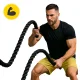 Treniņu virve 4FIZJO Power Battle Rope 15 m, melna