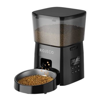 Rojeco 2L Automatic Pet Feeder RWSQ-02 with Timer & Stainless Steel Bowl