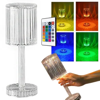Настольный ночник с имитацией кристалла LED RGB, USB, пульт