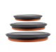 Folding Silicone Bowls with Lids, 3 Pieces, Grey-Orange