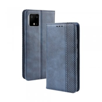 Google Pixel 4 XL Vintage Style Magnetic Leather Wallet Protective Case Cover, Blue | Telefona Vāciņš Maciņš...