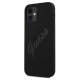 Чехол Guess для iPhone 12 mini Silicone Vintage Script, черный