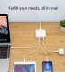 Choetech PD8008 100W GaN ātrais lādētājs 2x USB-A / 2x USB-C – balts