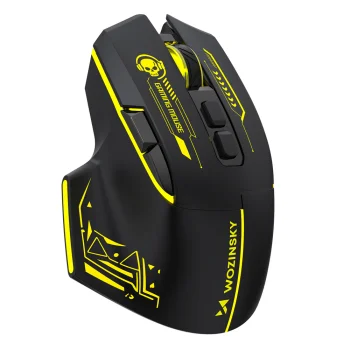 Wozinsky WMGB-1181 bezvadu optiskā spēļu pele 3200 DPI, melna/dzeltena