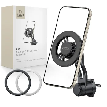 Tech-Protect N56 MagSafe auto turētājs ventilācijas restītei, melns