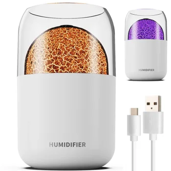 Ultraskaņas gaisa mitrinātājs un aromadifuzors ar LED apgaismojumu, 300 ml