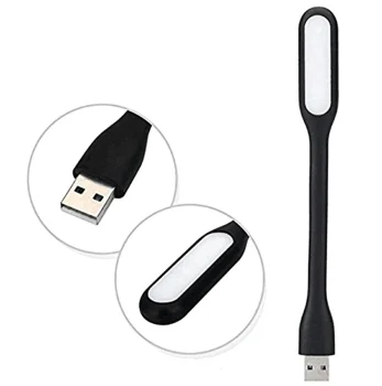 Гибкая USB LED лампа для ноутбука, 6 светодиодов, черная