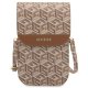Guess Universal Phone Bag Wallet Gcube Stripe, Brown