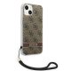 Guess 4G Print Strap Case for iPhone 14 Plus, Brown
