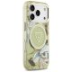 Чехол Guess IML Glitter Flowers Triangle с MagSafe для iPhone 17 Pro – зелёный