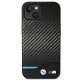 Чехол BMW для iPhone 14 Plus Leather Carbon, черный