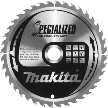 Диск для циркулярной пилы Makita B-32954 SPECIALIZED по дереву, 165 x 20 мм, 40Z