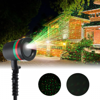 Āra LED Projektors Lāzera Lampa Disko Gaismas Prožektors | Garden Outdoor Projector Laser Disco Light Spotlight