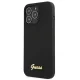 Guess Silicone Script Gold Logo vāciņš iPhone 13 / 13 Pro, melns