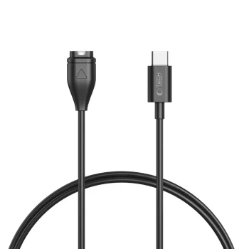 Tech-Protect MC04 UltraBoost USB-C uzlādes kabelis Garmin pulkstenim 1m, melns