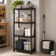 ModernHome 4-Tier Storage Shelving Unit, 61 x 30 x 131 cm, Black