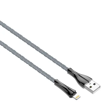 LDNIO LS462 USB-A to Lightning Cable with LED, 2.4A, 2m, Grey