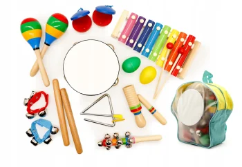 Bērnu mūzikas instrumentu komplekts ECOTOYS ar mugursomu, 10 instrumenti