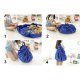 Kruzzel Basket for Toys with a Built-in Rug 150 cm, Blue