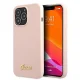 Чехол Guess Silicone Script Gold Logo MagSafe для iPhone 13 / 13 Pro светло-розовый
