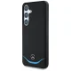 Чехол Mercedes Leather Contrasted Blue MagSafe для Samsung Galaxy S25, Черный