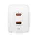 Сетевое зарядное устройство Spigen Essential EE472EU 2x USB-C GaN Pro 47W, белое
