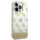 Чехол Guess для iPhone 14 Pro Max 4G Pattern Script, золотистый