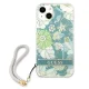 Guess iPhone 13 vāciņš Flower Strap Zaļš